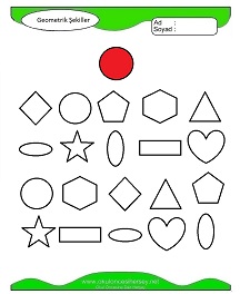 okul öncesi çocuklar için Geometrik Şekilleri Boya çalışma sayfaları